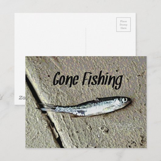 Minnow Bait "Gone Gevist" Briefkaart (Voorkant / Achterkant)