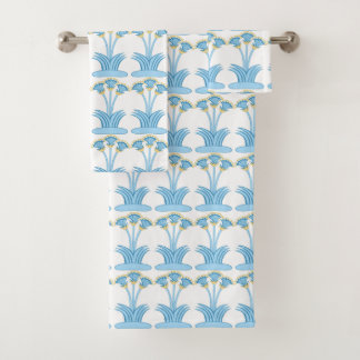 Minoan lilies aqua buttercup bad handdoek