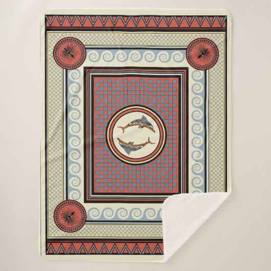 Minoan Paleis Sherpa Dekbed Deken (Voorkant)