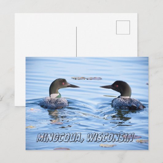 Minocqua, WI briefkaart souvenir (Voorkant / Achterkant)