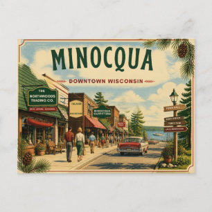 Minocqua Wisconsin ansichtkaart Briefkaart
