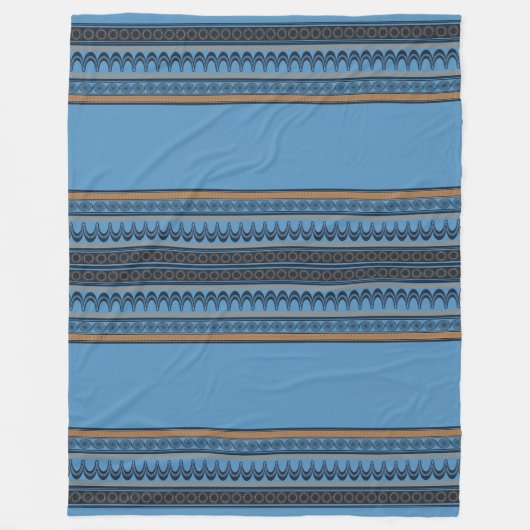 Minoïsch blauw fleece deken (Voorkant)