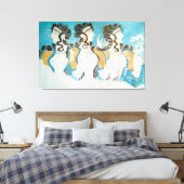 Minoïsche beschaving / 3 vrouwen / Bronstijd / Canvas Afdruk (Insitu (Slaapkamer))