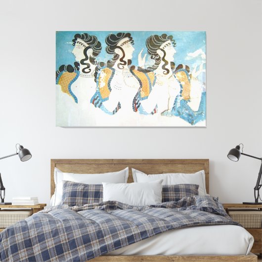 Minoïsche beschaving / 3 vrouwen / Bronstijd / Canvas Afdruk (Insitu (Slaapkamer))