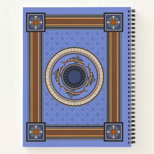 Minoïsche blauwe dolfijnen notitieboek (Achterkant)