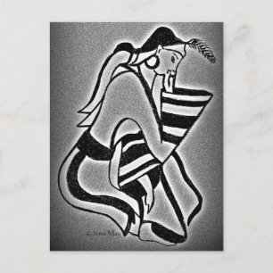 Minoïsche vrouw in gedachten briefkaart