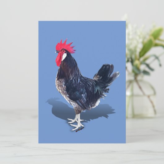 Minorca Rooster Bedankkaart (Staand voorkant)
