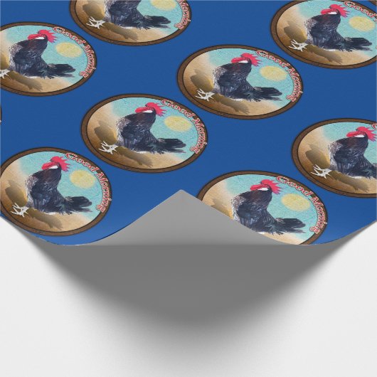 Minorca Rooster Goedemorgen  Ovaal Cadeaupapier (Hoek)