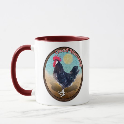 Minorca Rooster Goedemorgen Ovaal Mok (Links)