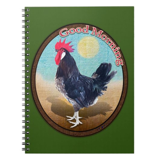 Minorca Rooster Goedemorgen  Ovaal Notitieboek (Voorkant)