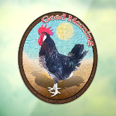 Minorca Rooster Goedemorgen  Ovaal Raamsticker (Vel 3)