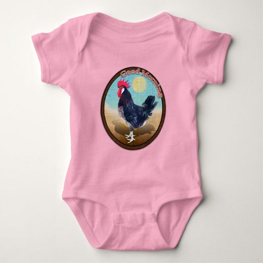 Minorca Rooster Goedemorgen  Ovaal Romper (Voorkant)