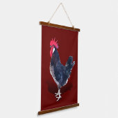 Minorca Rooster Hangend Wandkleed (Gebogen)