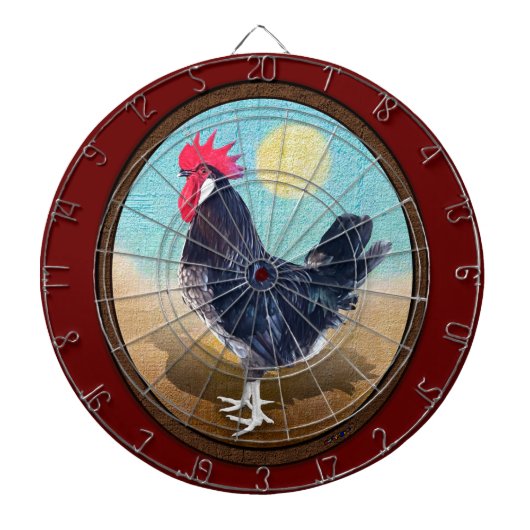 Minorca Rooster Ovaal Dartbord (Voorkant)
