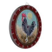 Minorca Rooster Ovaal Dartbord (Voorkant Links)