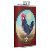 Minorca Rooster  Ovaal Heupfles (Rechts)