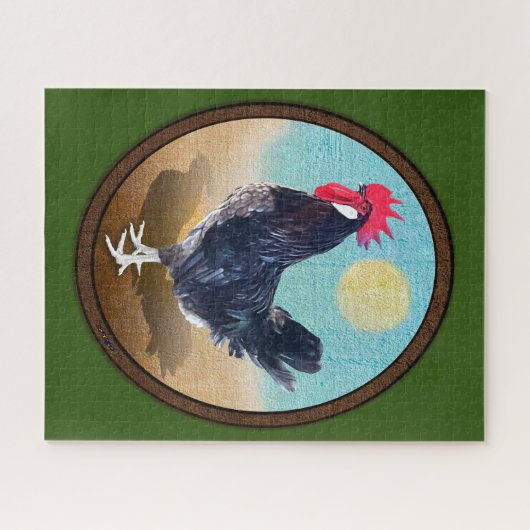 Minorca Rooster  Ovaal Legpuzzel (Horizontaal)