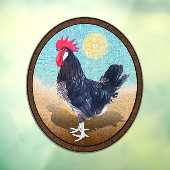 Minorca Rooster Ovaal Raamsticker (Vel 3)