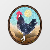 Minorca Rooster Ovaal Raamsticker (Vel)