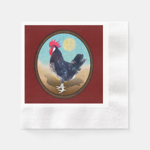 Minorca Rooster Ovaal Servet