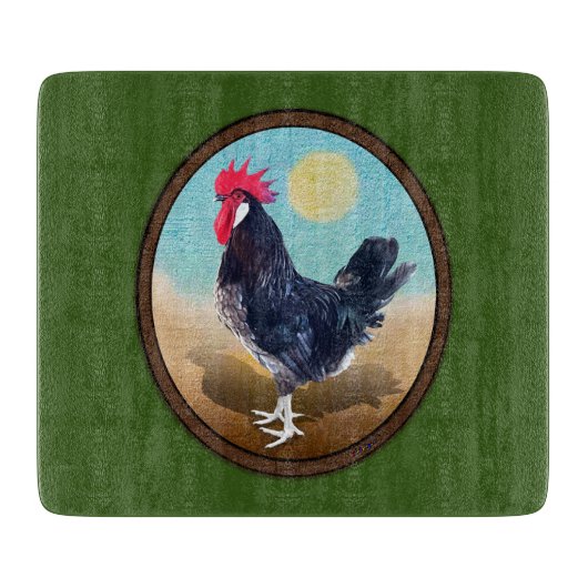 Minorca Rooster Ovaal Snijplank (Voorkant)