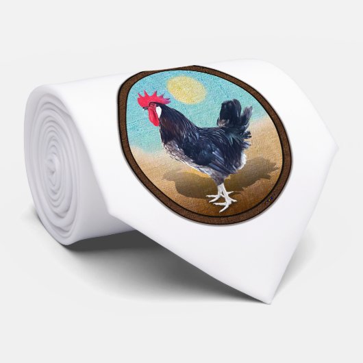 Minorca Rooster  Ovaal Stropdas (Opgerold)