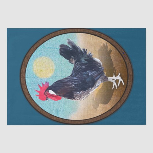 Minorca Rooster Ovaal Tissuepapier (Voorkant)