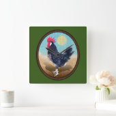 Minorca Rooster  Ovaal Vierkante Klok (Huis)
