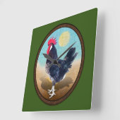 Minorca Rooster  Ovaal Vierkante Klok (Hoek)