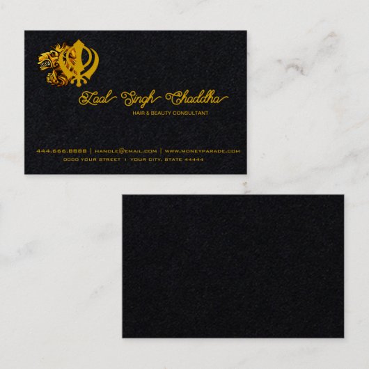 Minority Business Sikh Khanda Symbool Visitekaartje (Voorkant / Achterkant)