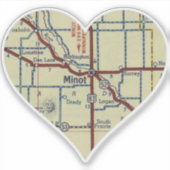 Minot ND  kaart Sticker (Voorkant)