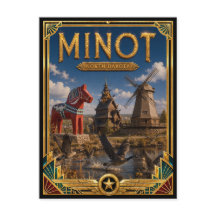 Minot North Dakota Vintage Art Deco Gouden Tijdper