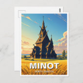 Minot Park North Dakota Briefkaart (Voorkant / Achterkant)