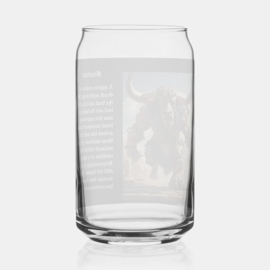 Minotaur  blikvorm glas (Voorkant)