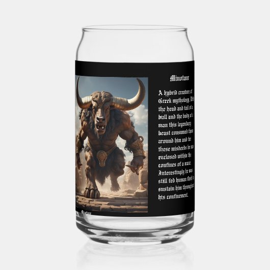 Minotaur blikvorm glas (Achterkant)