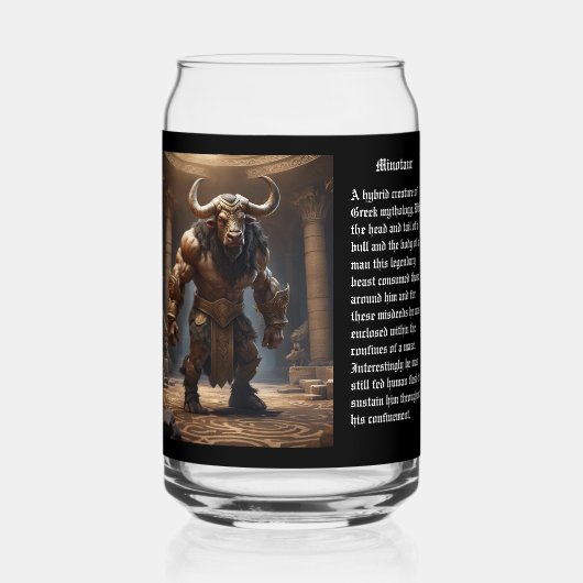 Minotaur Blikvorm Glas (Achterkant)