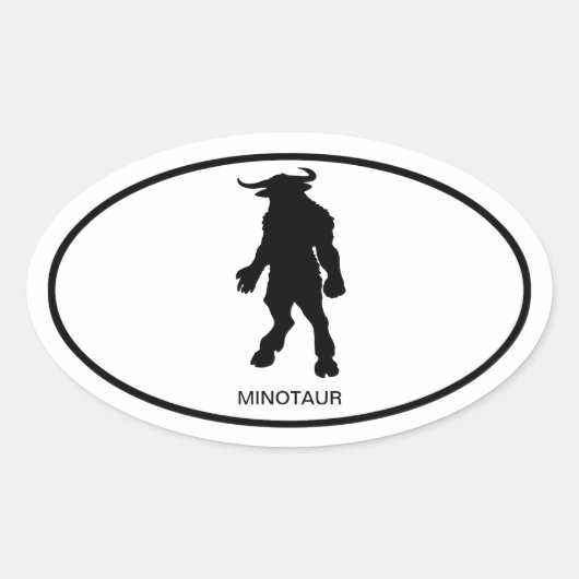 Minotaur Ovale Sticker (Voorkant)