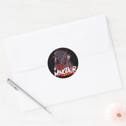 minotaur ronde sticker (Envelop)