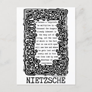 Minotaur van geweten citeert Nietzsche Briefkaart