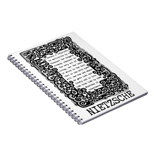 Minotaur van geweten citeert Nietzsche Notitieboek (Rechterzijde)