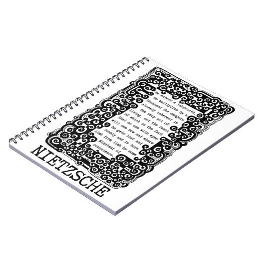 Minotaur van geweten citeert Nietzsche Notitieboek (Linkerzijde)