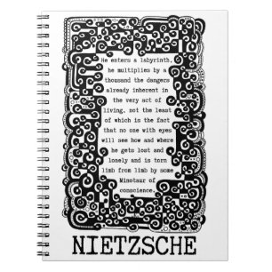 Minotaur van geweten citeert Nietzsche Notitieboek