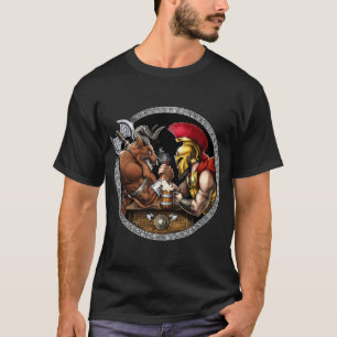 Minotaur vs Spartan Armworstelen T-shirt