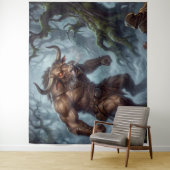 Minotaurus ontmoeting in het nevelige labyrint wandkleed (In situ)