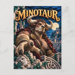 Minotaurus, Papieren Uitgesneden Monster Briefkaart
