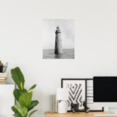 Minot's Ledge Light, 1880. Antieke foto Poster (Thuiskantoor)