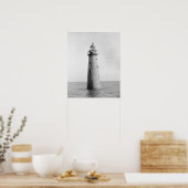 Minot's Ledge Light, 1880. Antieke foto Poster (Keuken)