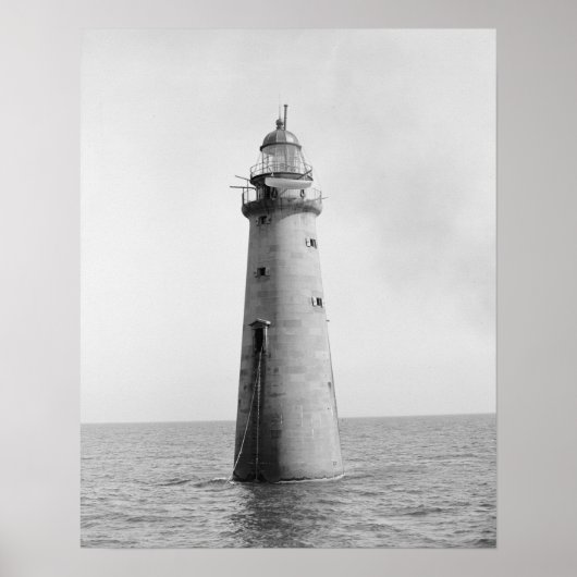 Minot's Ledge Light, 1880. Antieke foto Poster (Voorkant)