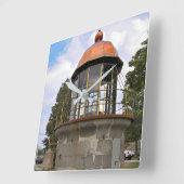 Minots Ledge Lighthouse Lantern Square Wall Clock Vierkante Klok (Hoek)