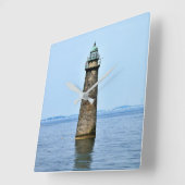 Minots Ledge Lighthouse Mass. Square Wall klok (Hoek)